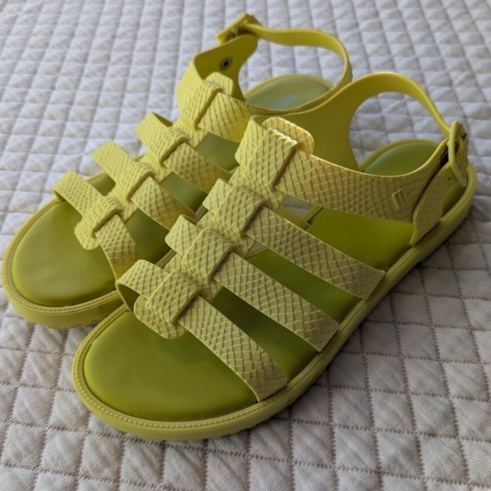 ❤️🔥Melissa - Neon Yellow-Green Citron Flox Jelly Fisherman Sandal - EU 39/40